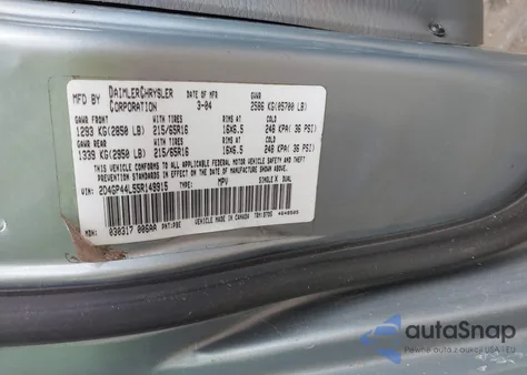 2005 Dodge Grand Caravan Sxt из США, поврежденный, VIN 2D4GP44L55R149915